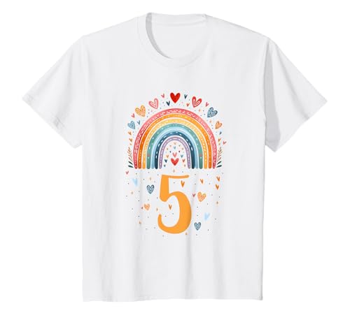 Kinder Geburtstag 5 Regenbogen bunt Fünfter Geburtstag Mädchen 5 T-Shirt Kinder Geburtstag 5 Regenbogen bunt Fünfter Geburtstag Mädchen 5 T-Shirt von Fünf Jahre alt Mädchen 5 Geburtstag Regenbogen