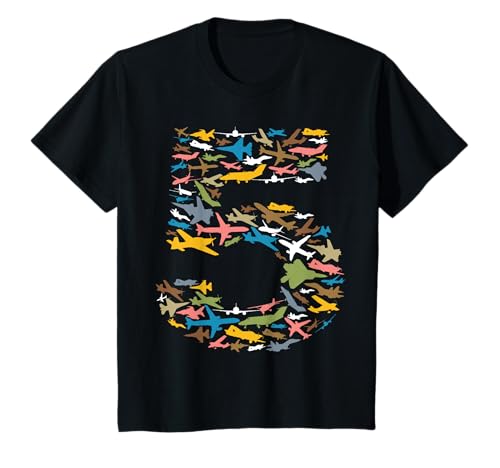 5 Jahre Jungen 5.Geburtstag Kindergeburtstag Flugzeuge T-Shirt 5 Jahre Jungen 5.Geburtstag Kindergeburtstag Flugzeuge T-Shirt von Fünfter Bday Jungen Fünf Geburtstagsgeschenk