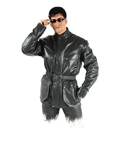 Echt Leder- Freizeit Lederjacke Herren - Schwarz von Fuente Leather Wears