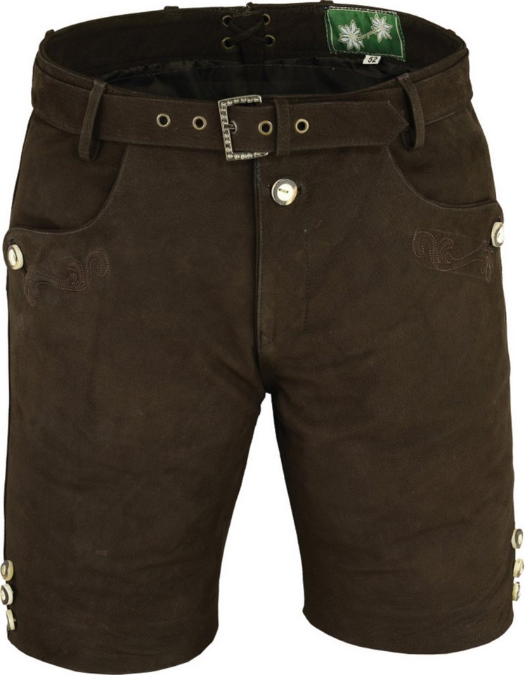Fuente Leather Wears Lederhose Herren Trachten Lederhose Nubuk kurz mit Gürtel in 5 Farben von Fuente Leather Wears