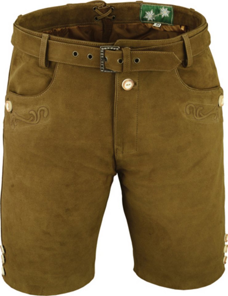 Fuente Leather Wears Lederhose Herren Trachten Lederhose Nubuk kurz mit Gürtel in 5 Farben von Fuente Leather Wears