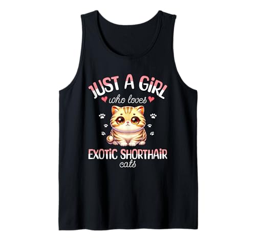 Ein Mädchen Das Exotische Kurzhaar Katzen Liebt Tank Top von Für Exotische Kurzhaar Katzenliebhaber Mädchen