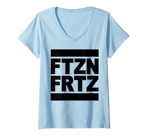 Damen FTZN FRTZ FTZNFRTZ FRITZE FTZN FRTZ FTZNFRTZ T-Shirt mit V-Ausschnitt Damen FTZN FRTZ FTZNFRTZ FRITZE FTZN FRTZ FTZNFRTZ T-Shirt mit V-Ausschnitt von Für FTZN FRTZ Fans