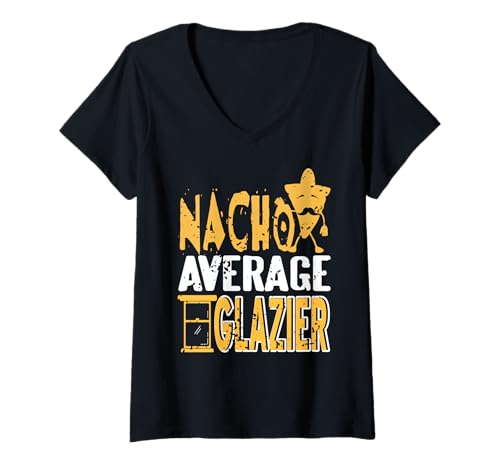 Damen Nicht Dein Durchschnittlicher Glaser Witz Spruch T-Shirt mit V-Ausschnitt von Für Fensterbauer mit Humor und Stolz