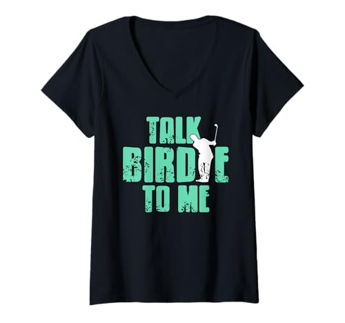 Damen Sprich Birdie mit Mir Golfwitz Humor T-Shirt mit V-Ausschnitt Damen Sprich Birdie mit Mir Golfwitz Humor T-Shirt mit V-Ausschnitt von Für Golfspieler mit Spaß am Wortspiel