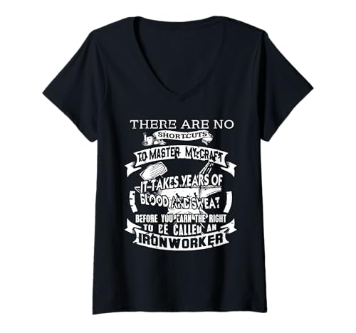 Damen Keine Abkürzungen Handwerk Stolz Eisenarbeiter T-Shirt mit V-Ausschnitt Damen Keine Abkürzungen Handwerk Stolz Eisenarbeiter T-Shirt mit V-Ausschnitt von Für Handwerker Und Fleißige Menschen