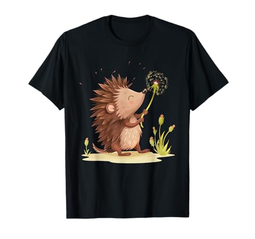 Fr Kinder & Erwachsene die Tiere lieben Igel Cartoon Artwork | Igel mit Pusteblume Unisex-Erwachsene Schwarz Small Cartoon T-Shirt Fr Kinder & Erwachsene die Tiere lieben Igel Cartoon Artwork | Igel mit Pusteblume Unisex-Erwachsene Schwarz Small Cartoon T-Shirt von Für Kinder & Erwachsene die Tiere lieben