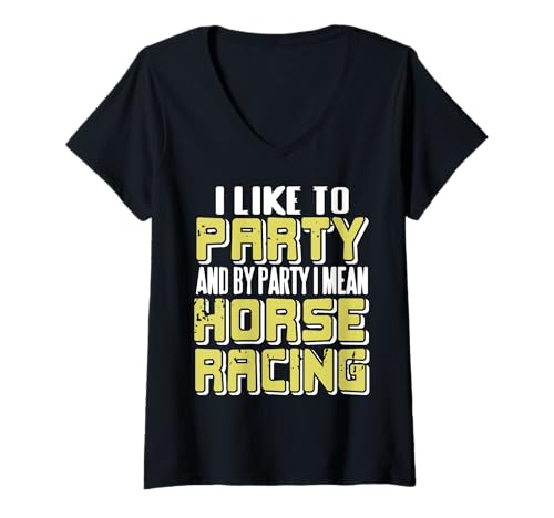 Damen Rennen ist Meine Art von Spaß Pferdewitz Fans T-Shirt mit V-Ausschnitt Damen Rennen ist Meine Art von Spaß Pferdewitz Fans T-Shirt mit V-Ausschnitt von Für Rennsportfreunde mit Partyhumor