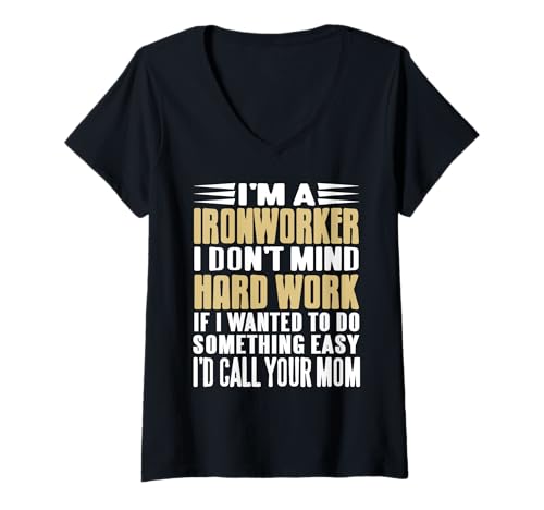 Damen Ich Mag Harte Arbeit Eisenarbeiter Stolz T-Shirt mit V-Ausschnitt Damen Ich Mag Harte Arbeit Eisenarbeiter Stolz T-Shirt mit V-Ausschnitt von Für Starke Arbeiter Und Metallfreunde