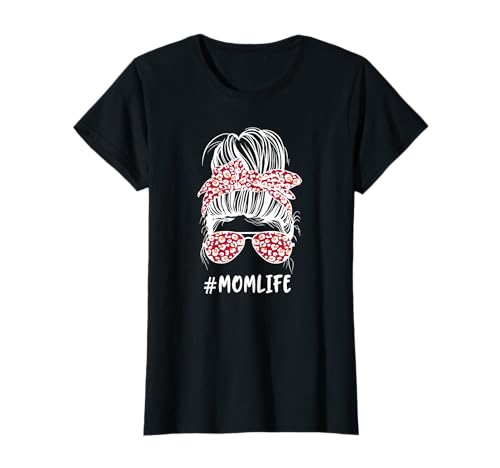 Momlife Damen, cooles Mädchen #Momlife Leopard Sommer T-Shirt Momlife Damen, cooles Mädchen #Momlife Leopard Sommer T-Shirt von Für die beste Mama mit Haarband Bandana