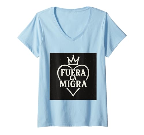 Damen Fuera la Migra T-Shirt mit V-Ausschnitt Damen Fuera la Migra T-Shirt mit V-Ausschnitt von Fuera la migra