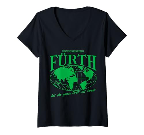 Damen Fürth Heimat Fußball Stolz T-Shirt mit V-Ausschnitt Damen Fürth Heimat Fußball Stolz T-Shirt mit V-Ausschnitt von Fürther Fan Tradition Fans Geschenkidee