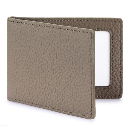 Fuerxy Schlanker zweifacher Ausweishalter aus echtem Leder, Vordertasche, minimalistisches Leder, Kartenhalter für Damen und Herren, Khaki, Minimalistisch Fuerxy Schlanker zweifacher Ausweishalter aus echtem Leder, Vordertasche, minimalistisches Leder, Kartenhalter für Damen und Herren, Khaki, Minimalistisch von Fuerxy