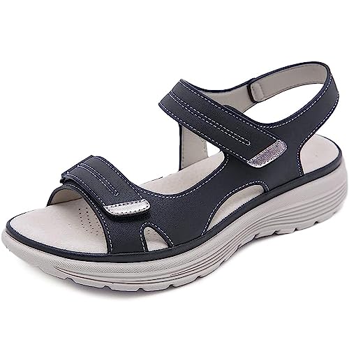 FufIZU Orthopädische Sandalen Damen Sommer Schöne Orthopädische Sandalen mit Fußgewölbeunterstützung Plantarfasziitis Atmungsaktive Sandale Vintage Flip Flop,001,34EU von FufIZU