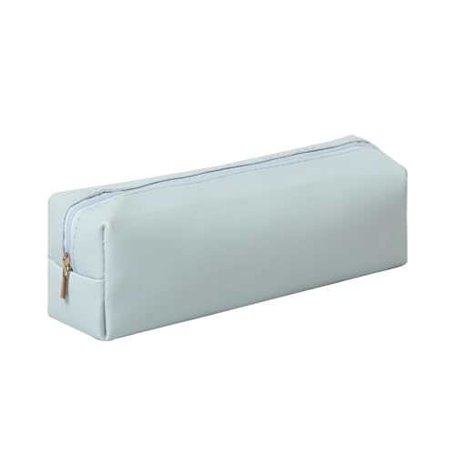 Fufumin Federmäppchen Kosmetiktasche PU-Leder Reißverschluss Stifteetui für Stifte und Bleistifte, blau, Niedliches Federmäppchen, ästhetisches Federmäppchen, Federmäppchen, Kosmetiktasche von Fufumin