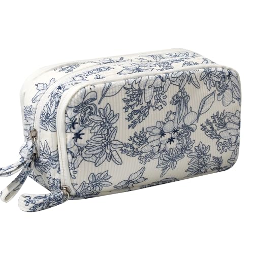 Fufumin Federmäppchen mit großem Fassungsvermögen, aus Kord, mehrere Taschen, stabiler Reißverschluss, niedliches Schulbedarf, Stiftetasche, Organizer für Mädchen und Kinder, C, marineblaue Blume Fufumin Federmäppchen mit großem Fassungsvermögen, aus Kord, mehrere Taschen, stabiler Reißverschluss, niedliches Schulbedarf, Stiftetasche, Organizer für Mädchen und Kinder, C, marineblaue Blume von Fufumin