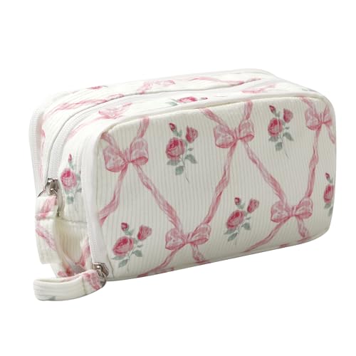 Fufumin Federmäppchen mit großem Fassungsvermögen, aus Kord, mehrere Taschen, stabiler Reißverschluss, niedliches Schulbedarf, Stiftetasche, Organizer für Mädchen und Kinder, C Rosa Schleife Fufumin Federmäppchen mit großem Fassungsvermögen, aus Kord, mehrere Taschen, stabiler Reißverschluss, niedliches Schulbedarf, Stiftetasche, Organizer für Mädchen und Kinder, C Rosa Schleife von Fufumin