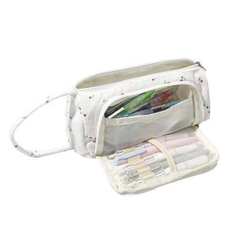 Fufumin Großes Federmäppchen, Schulbedarf, ästhetisches Schreibwaren, Stifteetui für Mädchen und Kinder, D Cherry, Niedliches Federmäppchen, ästhetisches Federmäppchen, Federmäppchen, Kosmetiktasche von Fufumin