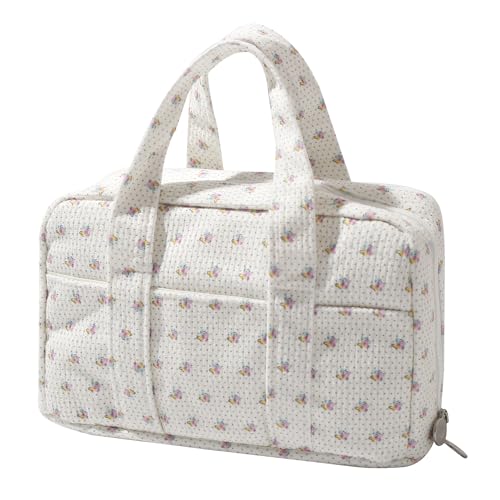 Fufumin Großes Federmäppchen, extra großes Federmäppchen, breite Öffnung, 5 Fächer, weiches Cord-Federmäppchen, Stiftetasche, Organizer, niedlich, ästhetisch, Schulbedarf für Mädchen und Kinder, A Bee von Fufumin