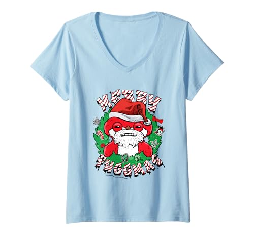 Damen Sketchy Squirrel Snuggler Frohe Fuggmas Weihnachten T-Shirt mit V-Ausschnitt von Fuggler