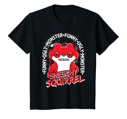 Fuggler Red Sketchy Squirrel Snuggler für Kinder T-Shirt von Fuggler