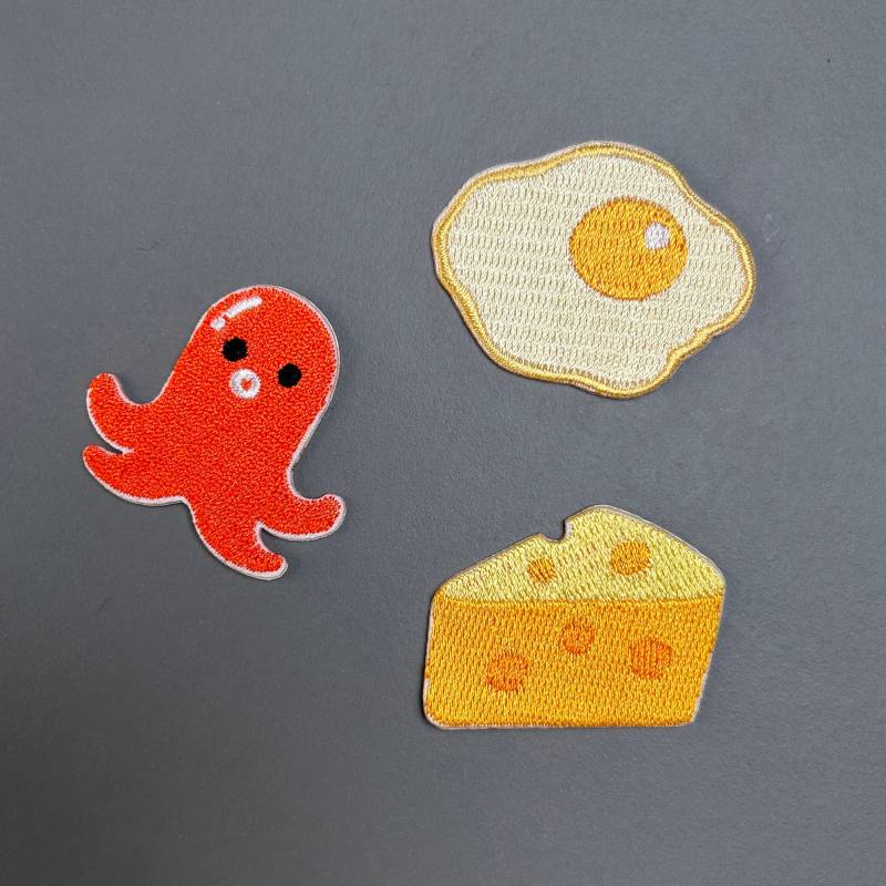 3 Stück Frühstück Aufnäher - Gestickte Patches Zum Aufbügeln, Kleben, Nähen Flicken Applikation Taschen Kleidung Diy Projekte, Geschenk 3 Stück Frühstück Aufnäher - Gestickte Patches Zum Aufbügeln, Kleben, Nähen Flicken Applikation Taschen Kleidung Diy Projekte, Geschenk von FuguSocken