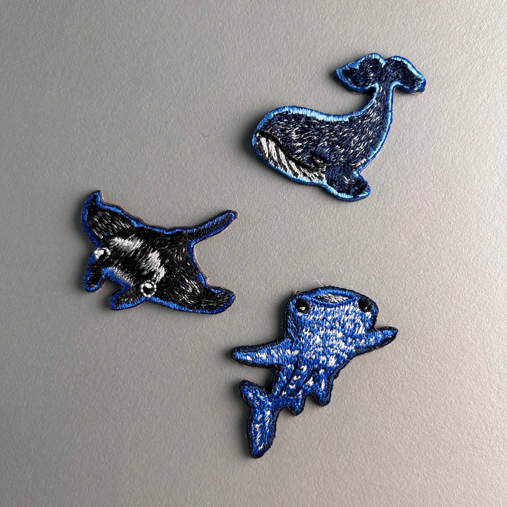 3 Stück Mantarochen Wal Hai Bügelbilder - Gestickte Aufnäher Zum Aufbügeln, Nähen Meerestiere Patches Für Kleidung Taschen Diy Textilien 3 Stück Mantarochen Wal Hai Bügelbilder - Gestickte Aufnäher Zum Aufbügeln, Nähen Meerestiere Patches Für Kleidung Taschen Diy Textilien von FuguSocken