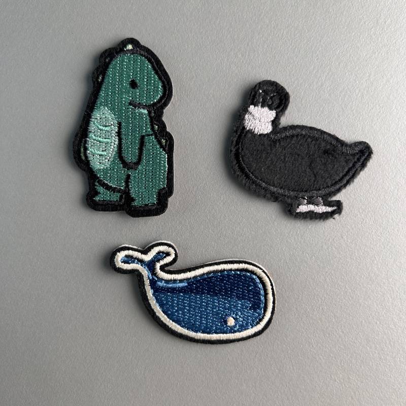 Dinosaurier, Enten, Wale Aufnäher - Gestickte Patches Zum Aufbügeln Oder Nähen Flicken Für Kleidung Taschen Diy Textilien Personalisierung von FuguSocken