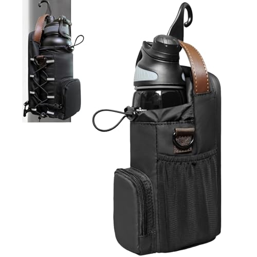 Magnetischer Turnbeutel für Männer und Frauen, magnetischer Wasserflaschenhalter für Fitnessstudio, Fitness-Flaschentasche für Sport, Reisen, Workout (schwarz) von Fuikupe