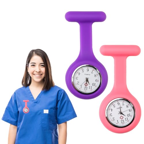 Taschenuhr für Gesundheitswesen, Krankenschwestern, Ärzte, Pink/Violett Taschenuhr für Gesundheitswesen, Krankenschwestern, Ärzte, Pink/Violett von Fuitke