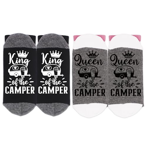 Queen Of The Camper Socken, King Of The Camper Socken, Campingsocken, Camping Geschenke für Frauen Happy Camper., Camper006, 8 von FujLoy