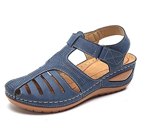 Fujian Friday Premium Orthopädische Sandalen Frauen Ballenzehenkorrektor Plattform Walking Sand Damen Keilsandalen Damen Strandschuhe Damen - Blau, 36 von Fujian Friday