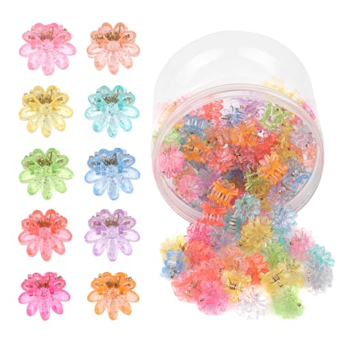 100 Stück Mini Haarspangen mit Gänseblümchen Blumen, Bunte Glitzernde Kleine Krallenklammern mit Starkem Halt Süßes Kleines Baby Haar Accessoire für Babys Mädchen und Kleinkinder 100 Stück Mini Haarspangen mit Gänseblümchen Blumen, Bunte Glitzernde Kleine Krallenklammern mit Starkem Halt Süßes Kleines Baby Haar Accessoire für Babys Mädchen und Kleinkinder von Fukaisu