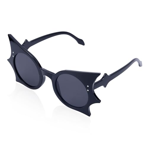 Fledermaus-Sonnenbrillen, Gotische Fledermausflügel-Brillen für Frauen Männer Punk Trendige Brillen für Halloween-Partys Cosplay Kostüm-Zubehör (Schwarz) von Fukaisu