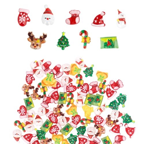 Fukaisu 120 Stk Weihnachts Nagel Anhänger, Harz Süßes 3D Design Weihnachts Nagel Anhänger Rentier Schneemann Fingerschmuck für Frauen Fukaisu 120 Stk Weihnachts Nagel Anhänger, Harz Süßes 3D Design Weihnachts Nagel Anhänger Rentier Schneemann Fingerschmuck für Frauen von Fukaisu
