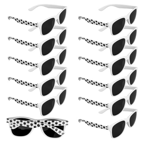 Fukaisu 12stk Soccer-Sonnenbrillen, Coole Football-Sonnenbrillen Teamgeschenke Sport-Partygeschenke für Spieler im Teenageralter von Fukaisu