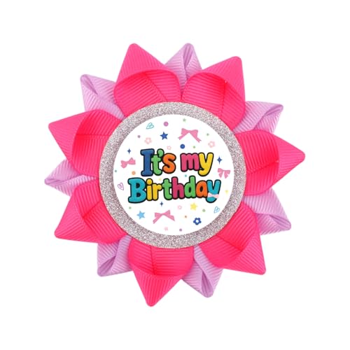 It's My Birthday Anstecker für Frauen & Mädchen, 10cm Rosa Lila Band Geburtstags-Anstecknadeln Niedlich Party Mitgebsel & Deko It's My Birthday Anstecker für Frauen & Mädchen, 10cm Rosa Lila Band Geburtstags-Anstecknadeln Niedlich Party Mitgebsel & Deko von Fukaisu