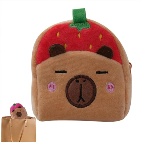 Capybara Plüsch-Geldbörsen, Plüschbeutel,Capybara Animal Wallet Cartoon Plüschbeutel, Tragbare Organisationstasche Für Erwachsene, Multifunktionale Geldtasche Für Snacks, Schokolade von Fukamou