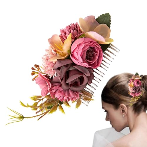 Floraler Haarkamm-Braut Haarkamm | Foto Prop Haarkranz Frühlingshochzeit Haarteil Haarspange Abschlussball Mädchen Halloween Festival von Fukamou