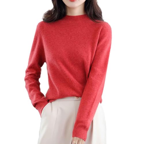 Fukamou Damen Kaschmirpullover - Herbst-Winter-Pullover Aus Wolle Mit Rundhalsausschnitt - Hautfreundlicher, Reiner, Warme-r, Weicher Kaschmirpullover Mit Langen Ärmeln von Fukamou