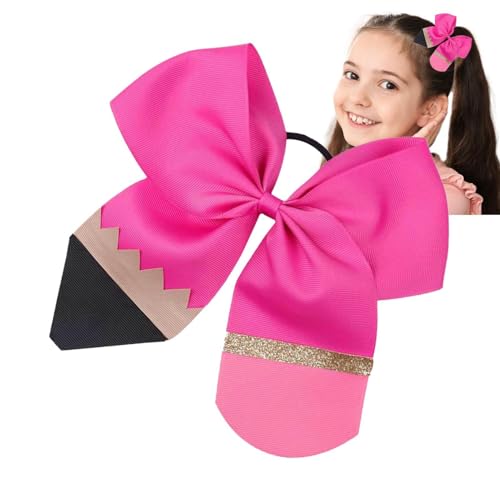 Fukamou Haarspangen Für Den Schulanfang, Haarschleifen Für Mädchen | Gelbe Bleistift Haarschleifen Haarspange - Haarschmuck Für Den -Schulanfang Haarschmuck Für Mädchen Alligator-Haarschleife von Fukamou