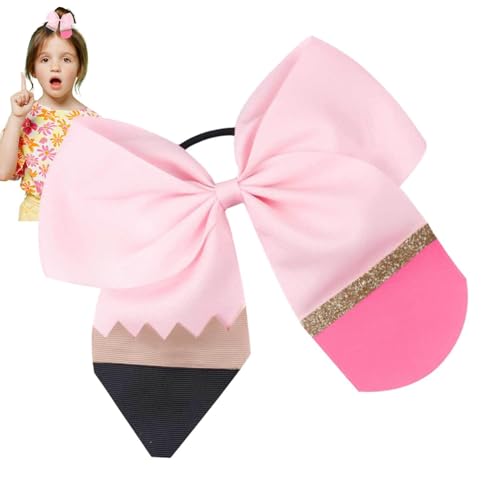 Fukamou Haarspangen Für Den Schulanfang, Haarschleifen Für Mädchen | Gelbe Bleistift Haarschleifen Haarspange - Haarschmuck Für Den -Schulanfang Haarschmuck Für Mädchen Alligator-Haarschleife von Fukamou