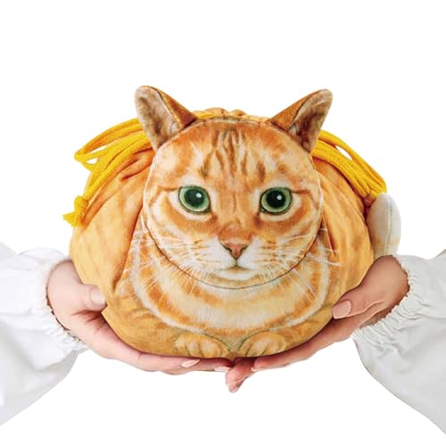 Fukamou Make-up-Tasche Katze, Katzen-Make-up-Tasche | Kulturbeutel Mit Kordelzug | Tasche Mit Kordelzug, Lustiger Tragbarer- Make-up-Reisetaschen-Organizer, Katzen-Münzbeutel-Geldbörse von Fukamou