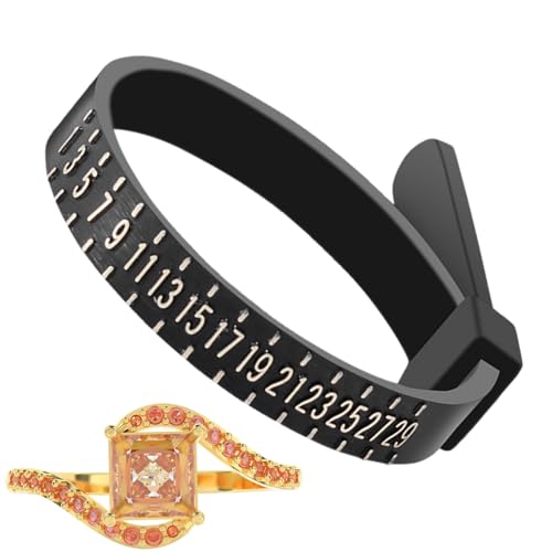 Fukamou Ringgrößen-Messgerät, Ringfinger-Messgerät,Ringmaßband, Band Und Weiches Lineal - Tragbares Schmuckgrößenmessgerät Für- Genaue Messungen, Leicht Ablesbare Skala, Damen von Fukamou