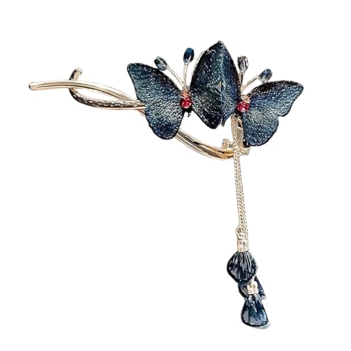 Fukamou Schmetterlinge Haarspangen,Kristall Schmetterlinge Haarklammern, Haarschmuck Clip für Frauen, Multifunktionale dekorative Haarspange mit Strasssteinen, sicherer Halt für Frauen und Mädchen von Fukamou