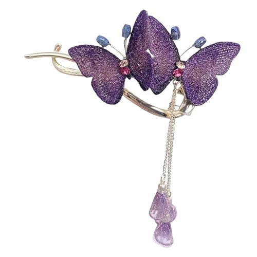 Fukamou Schmetterlinge Haarspangen,Kristall Schmetterlinge Haarklammern | Elegante Haarnadel für Frauen - Multifunktionale dekorative Haarspange mit Strasssteinen, sicherer Halt für Frauen und Mädchen von Fukamou
