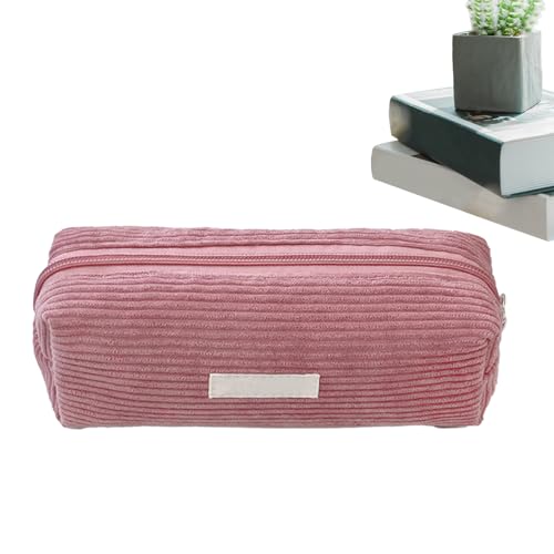 Fukamou Schreibwaren-Organizer, Bleistiftbeutel Für Mädchen | Cord-Briefpapier-Bleistift-Organizer-Tasche,Tragbare Bleistift-Box -Mit Reißverschluss Für Grundschule, Mittelschule, Oberschule von Fukamou