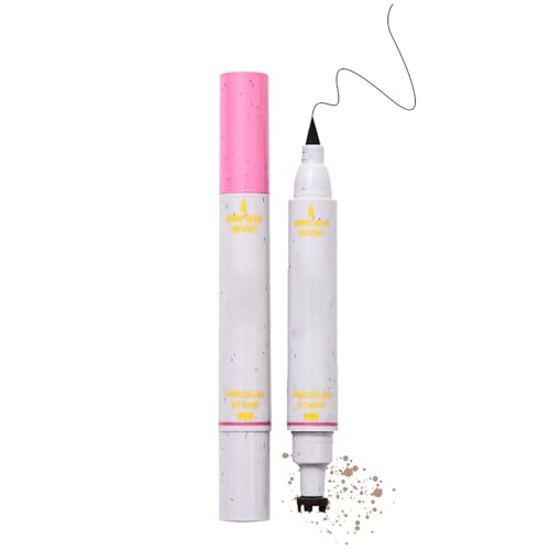 Fukamou Sommersprossen Stempel - Gesichts-Sommersprossen Stift,Wasserfeste 2-in-1 Schablone Mit Eyeliner & Langanhaltendem -Make-up Für Damen & Mädchen von Fukamou