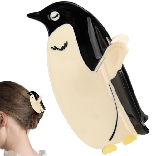 Fukamou Tierhaarklammern,Tierkrallenklammern,Pinguinförmige Acetat-Haarspange - Haar-Styling-Zubehör, Tierhaar-Dekoration, Damen-Haarspangen für Frauen und Mädchen von Fukamou