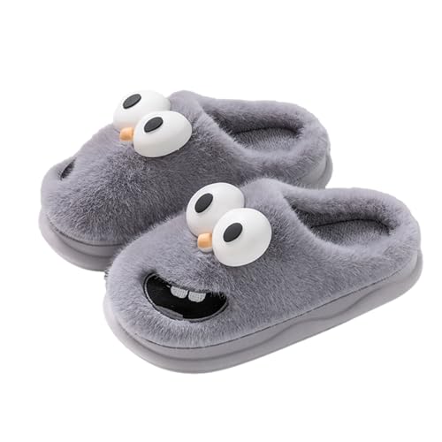 Lustige Hausschuhe Damen Herren, Warme Flauschige Plüsch Pantoffeln Aus Memory-Schaum, Niedlicher 3D-Cartoon Bequeme Slippers Für Drinnen Und Drau von Fukamou